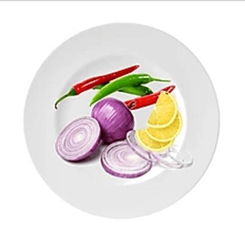 Onion, Chilies & Sliced Lemon Plate