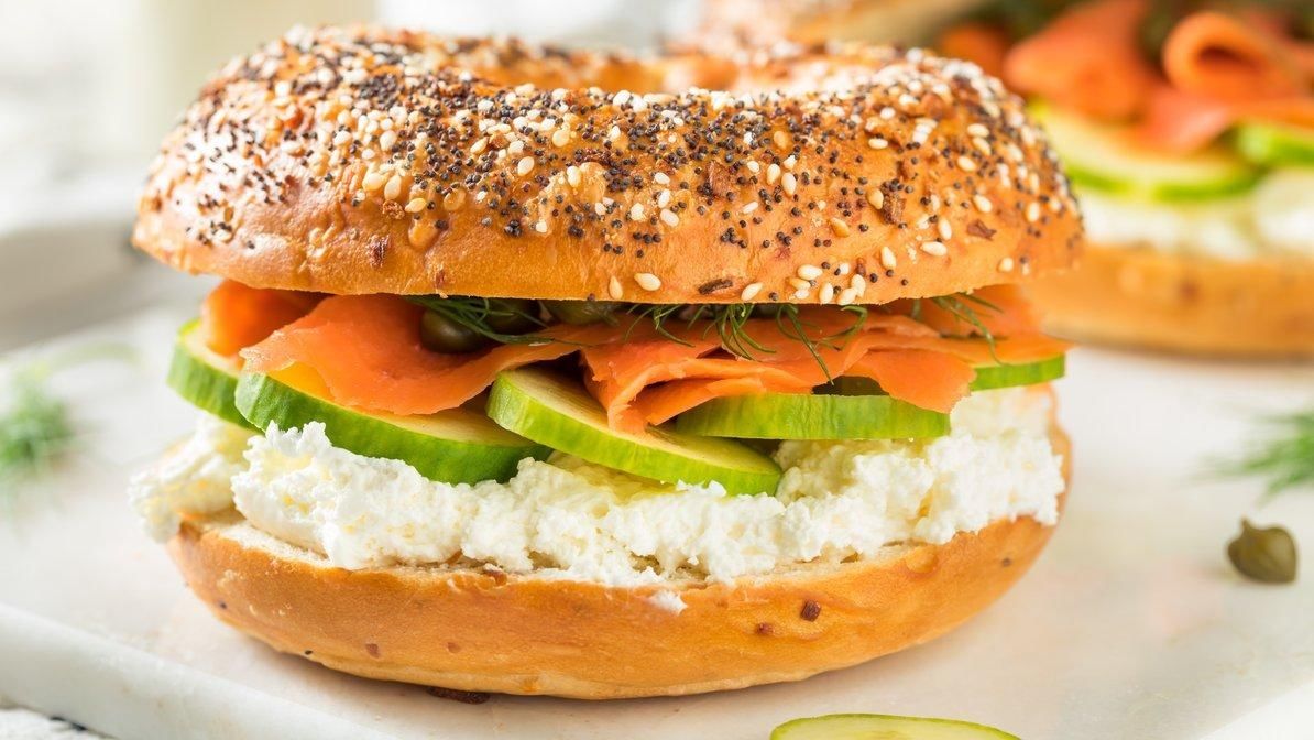 Smoked Salmon Breakfast Sandwich.