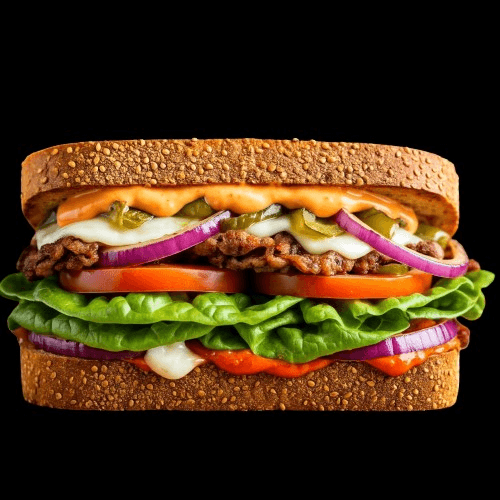 Vegetarian Zesty Melt Sandwich.