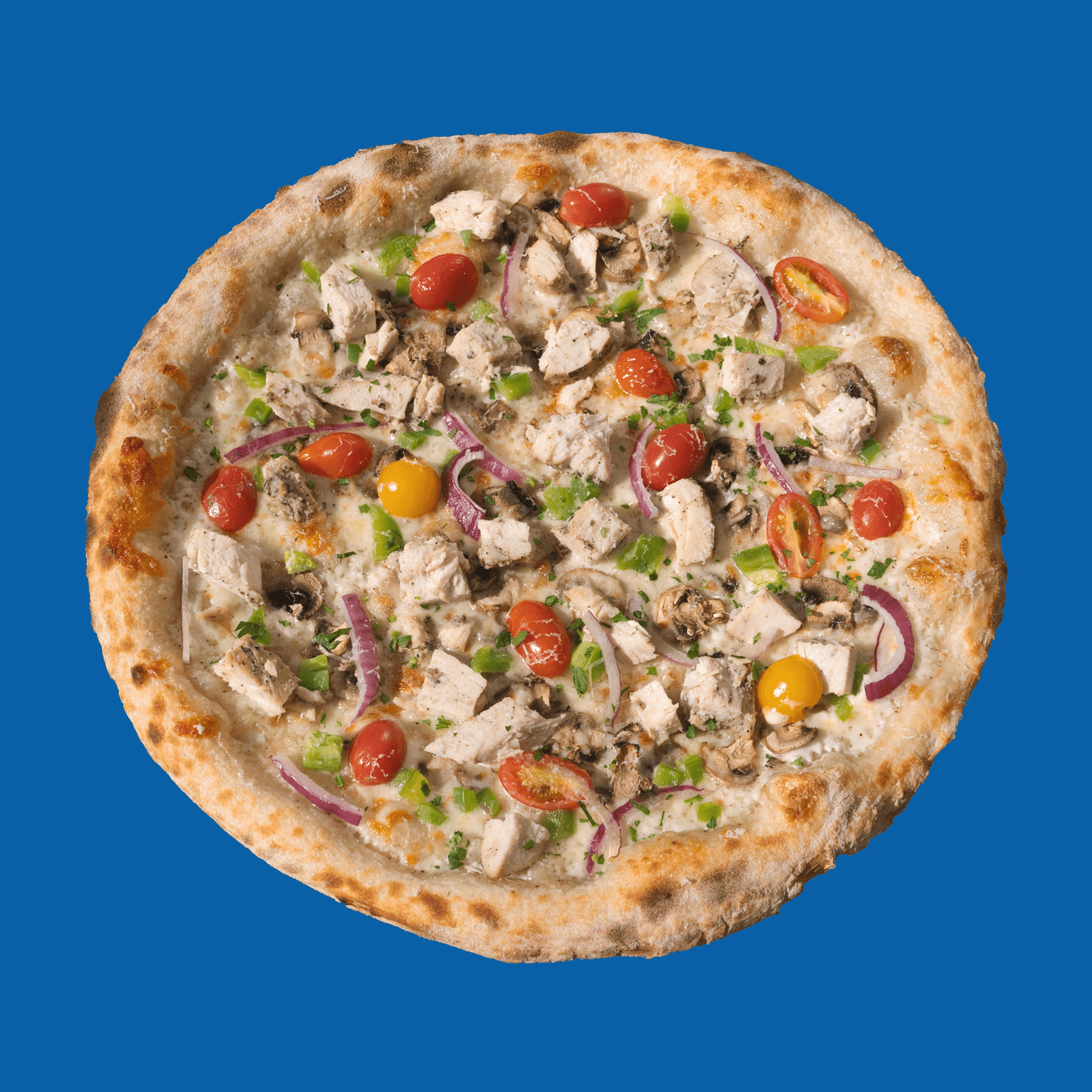 Chicken Garlic Pizza.