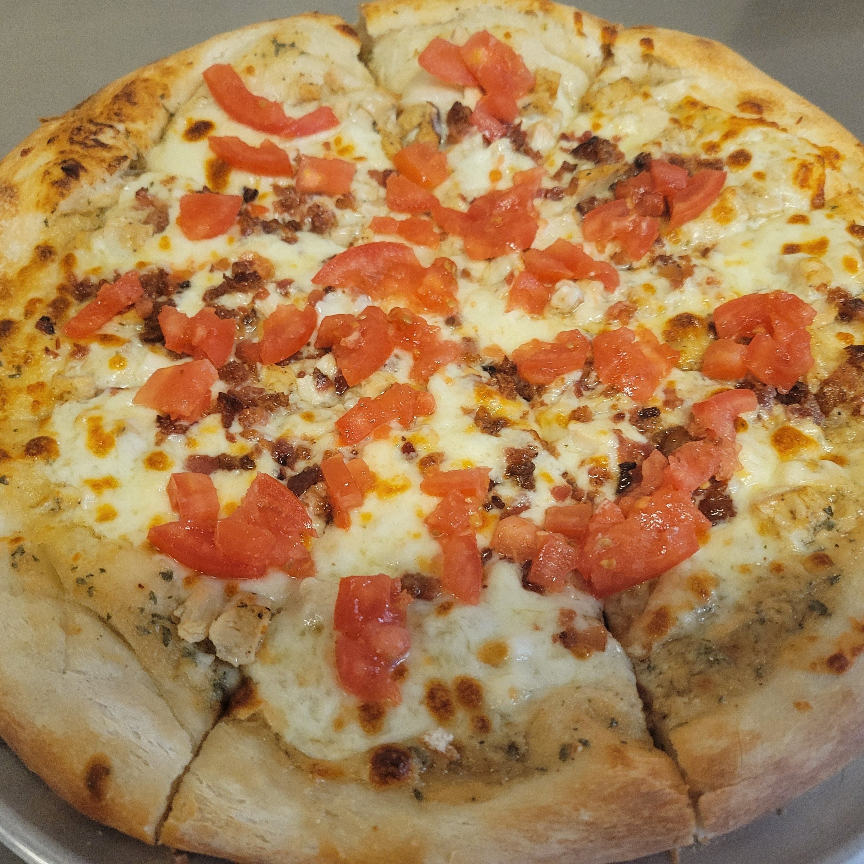 Chicken Bacon Ranch Pizza.