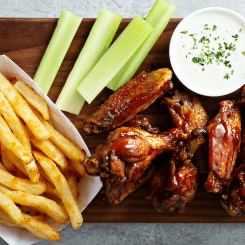 5 Wings And Small French Fries.