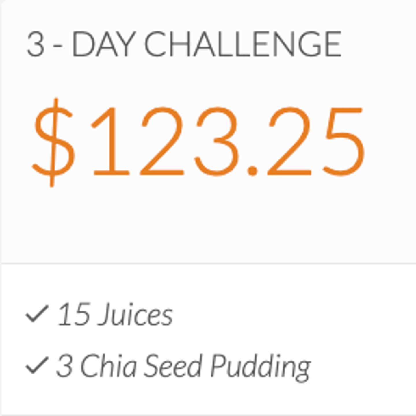 3 Day Challenge Package: