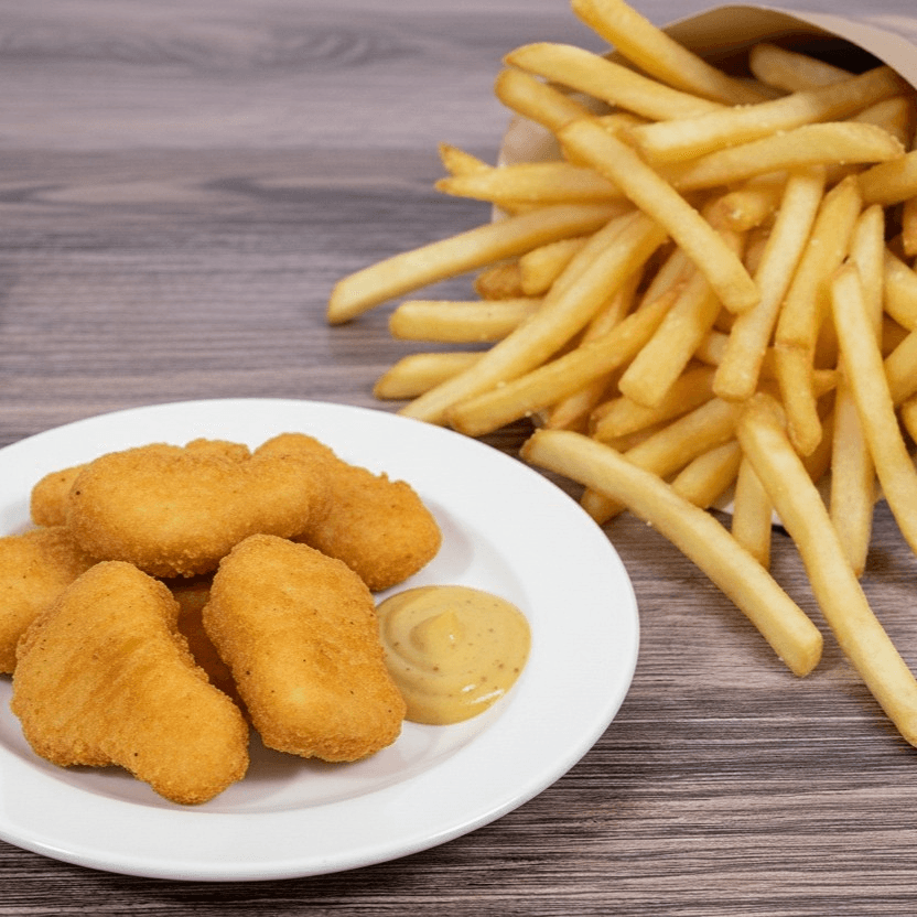 6 Pcs Nuggets with Fries.