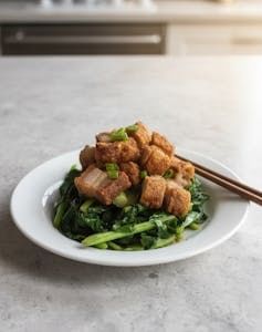 Chinese Broccoli with Crispy Pork.