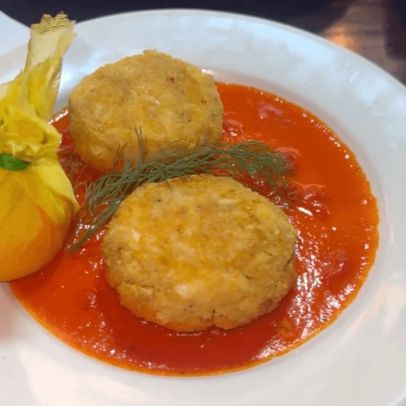 Crab Cakes Dinner w/ Baked Potato.