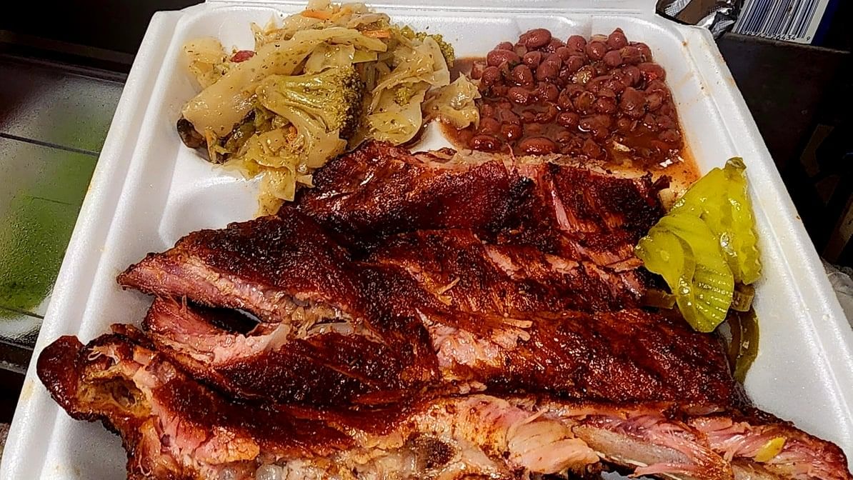 2 Meat Rib Plate.