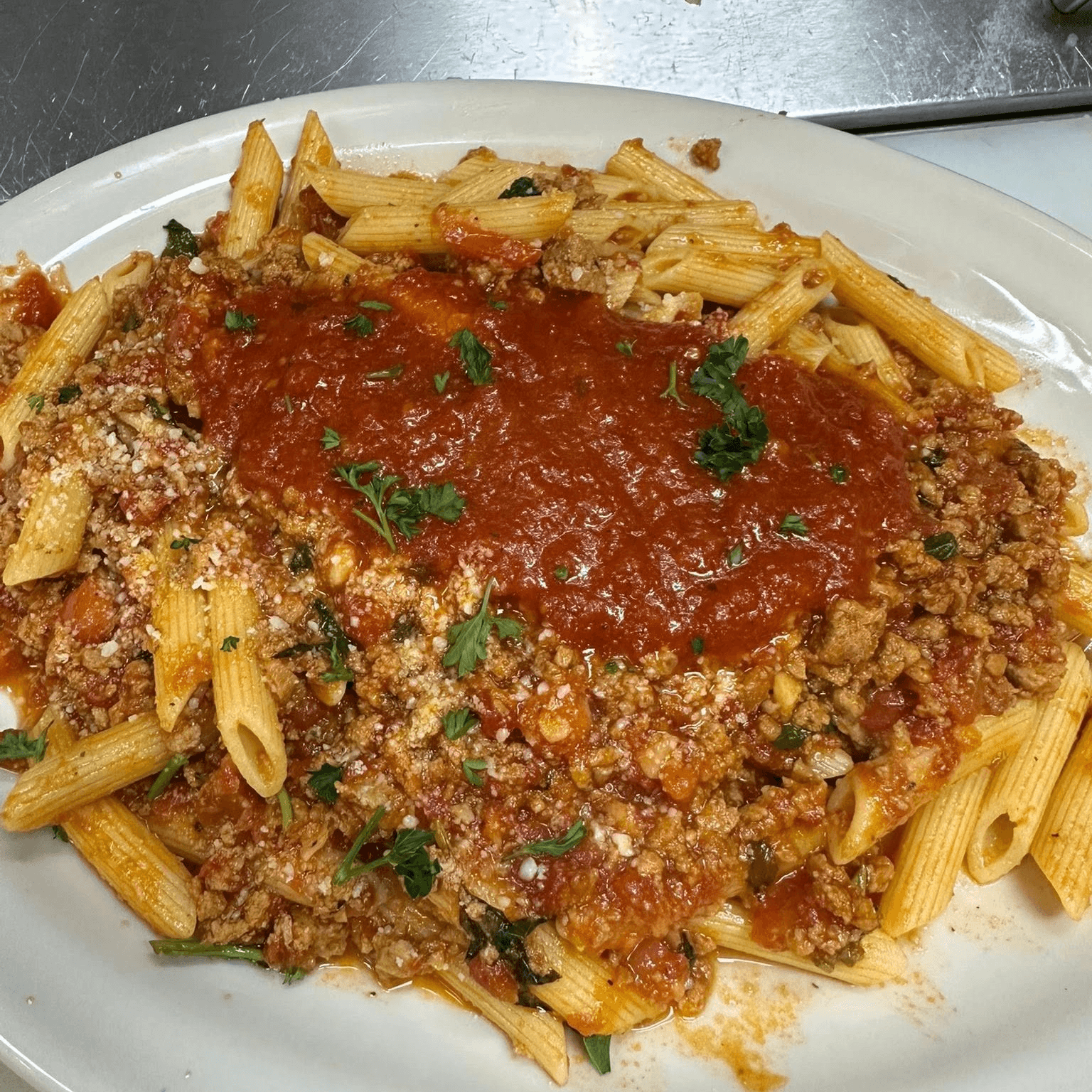 Pasta with Meat Sauce.