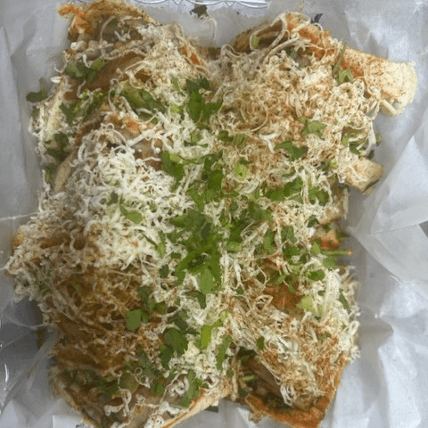 Veggie Club Sandwich w/ Masala French Fries.