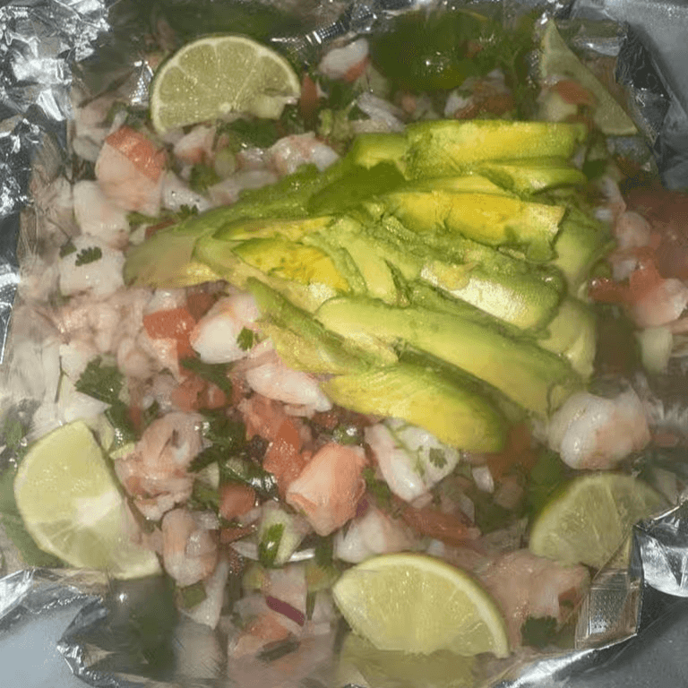 Mango shrimp ceviche.
