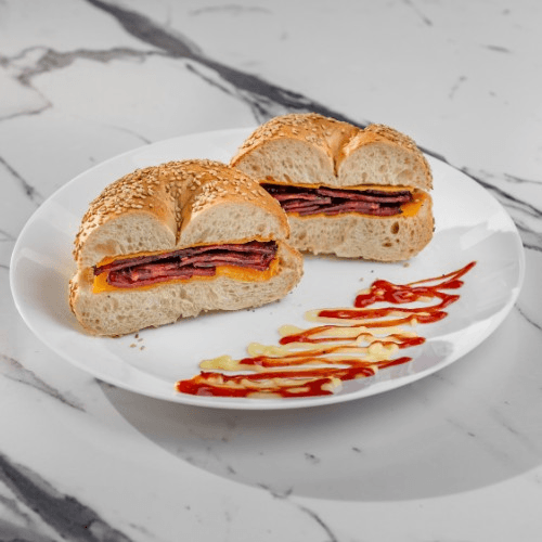 Turkey Bacon with Egg and Cheese Sandwich.