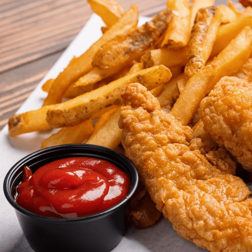 Chicken tenders and fries 