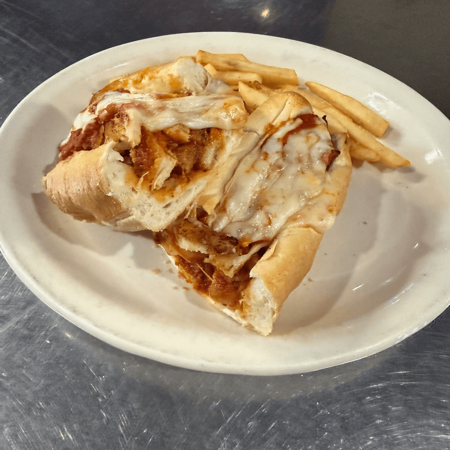 Chicken Parm Hero Sandwich.