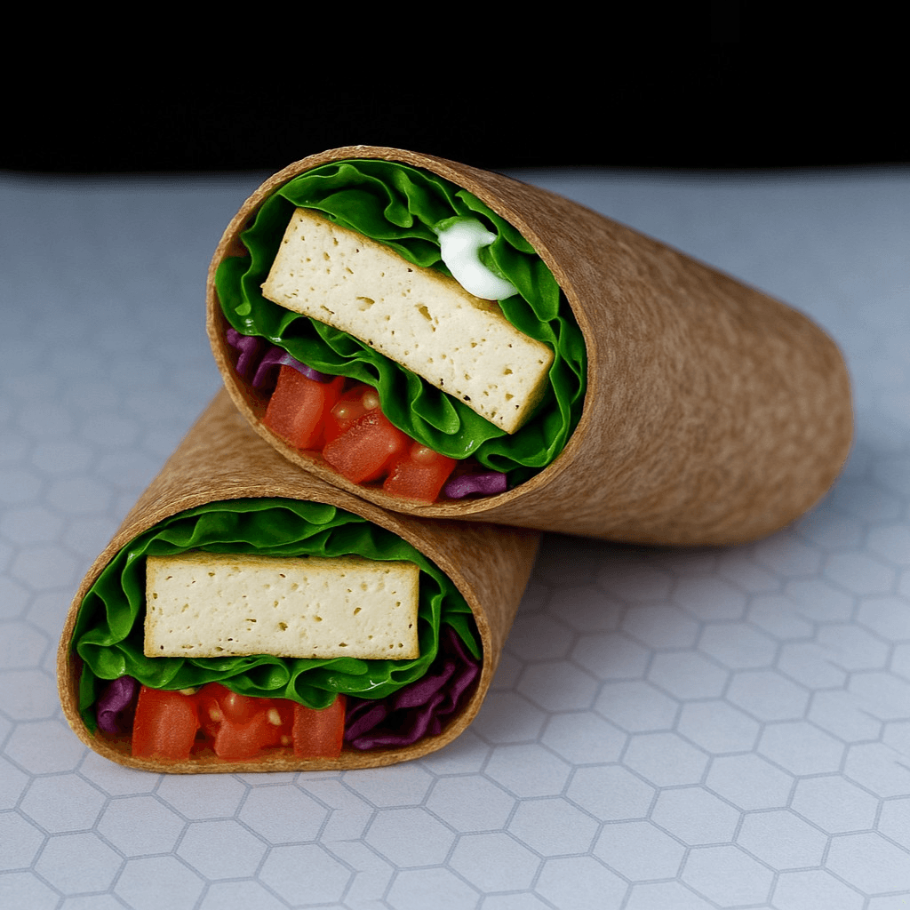 Tofu kabob wrap.