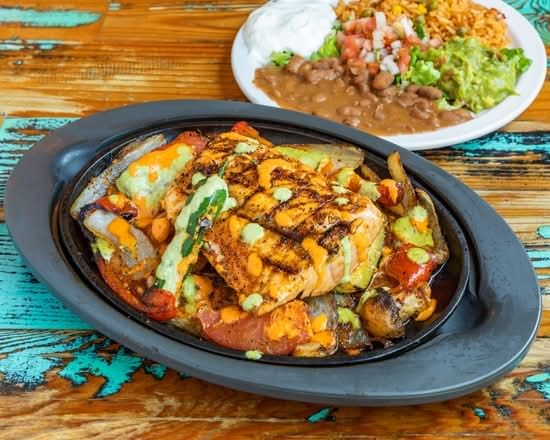 Grilled Salmon Steak Fajitas.