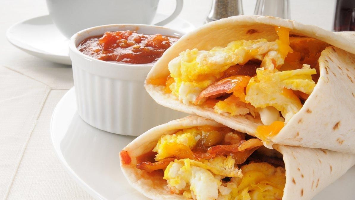 Morning Bacon Breakfast Burrito.