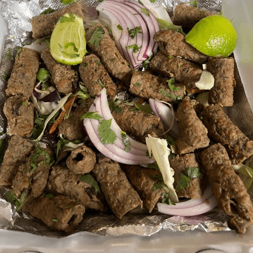 Lamb Seekh Kebab.