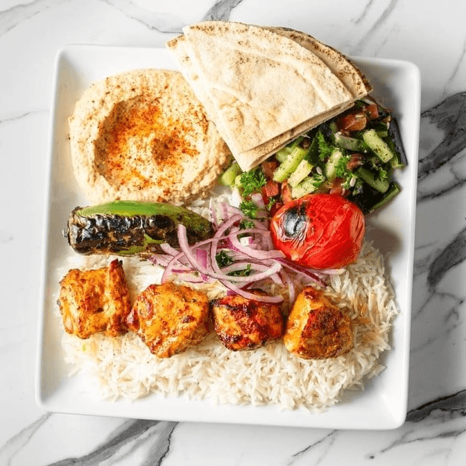 2 x Chicken Kabob Plate.