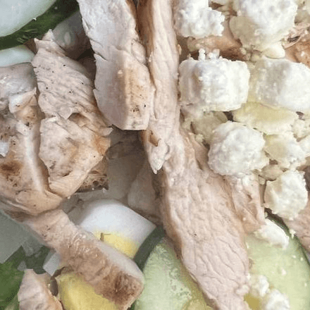 Grilled Chicken over Greek Salad.