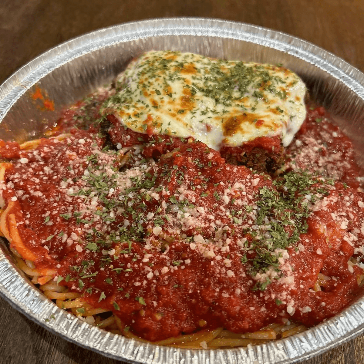 Chicken Parmesan Pasta.