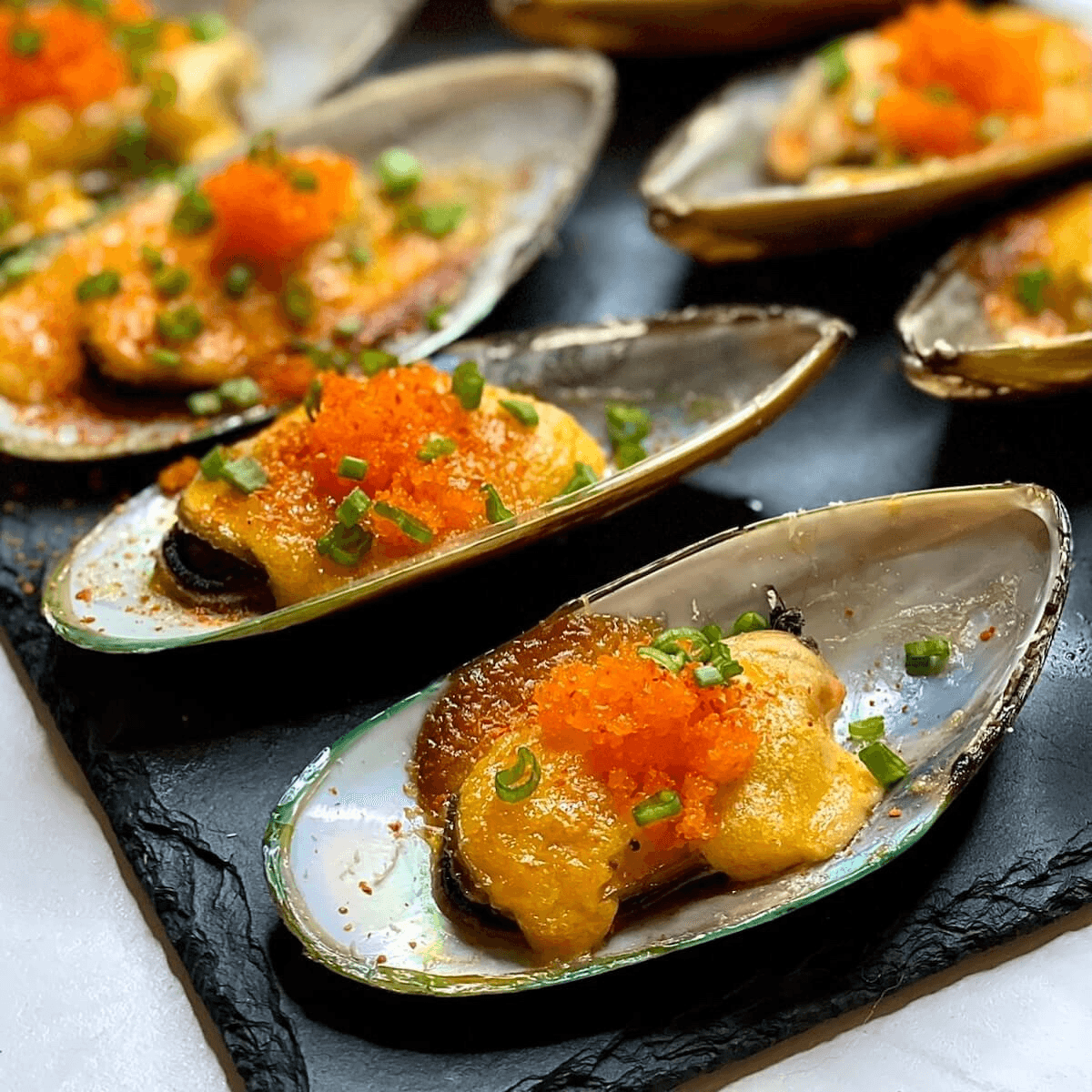 Baked Mussels.