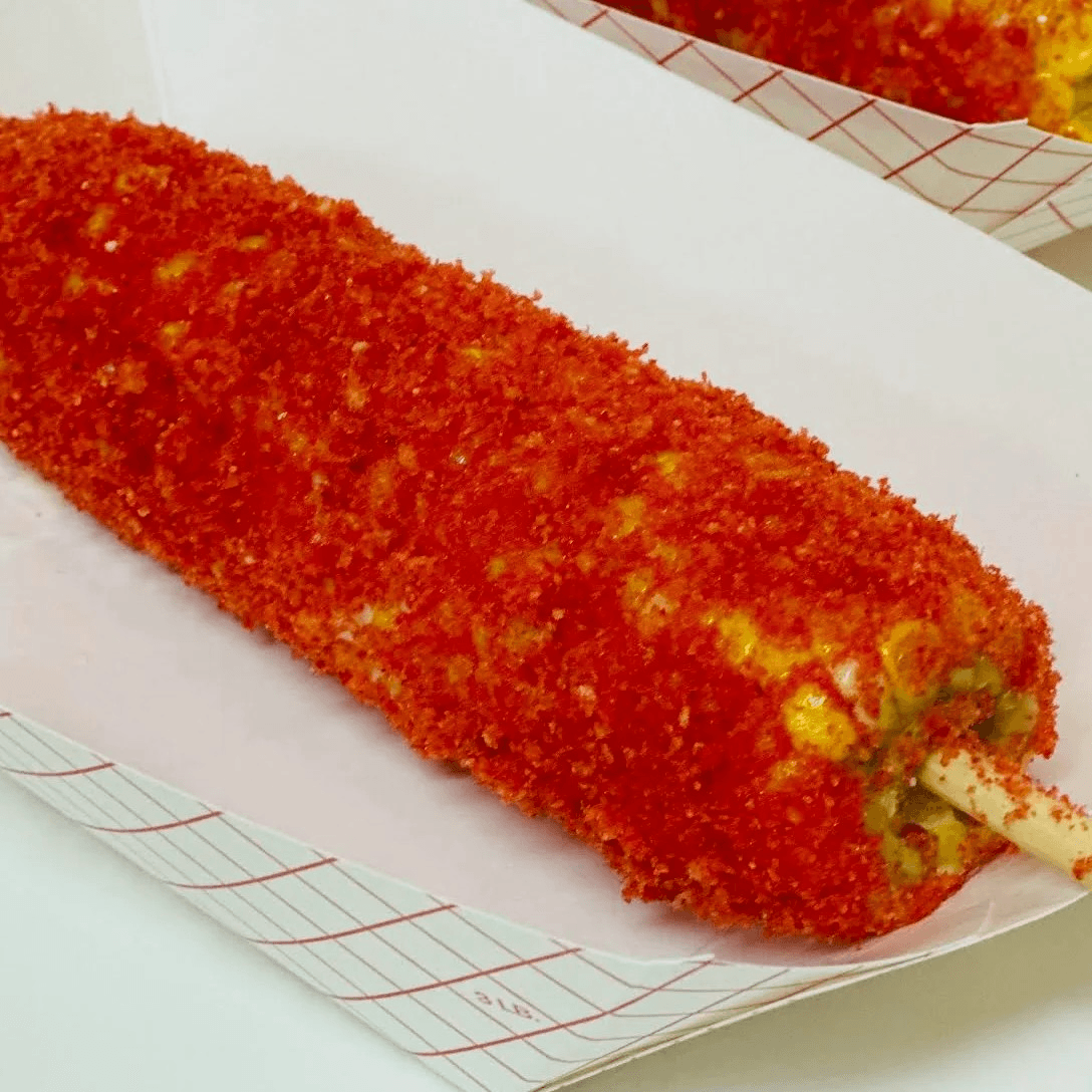 Hot Cheetos Elote Loco on the Cob.