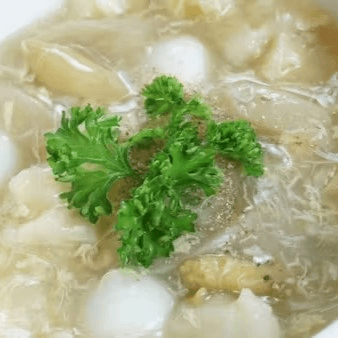 Crab Meat & Asparagus Soup.