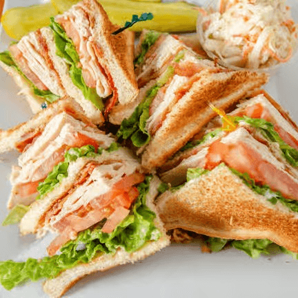 Turkey club sandwich.