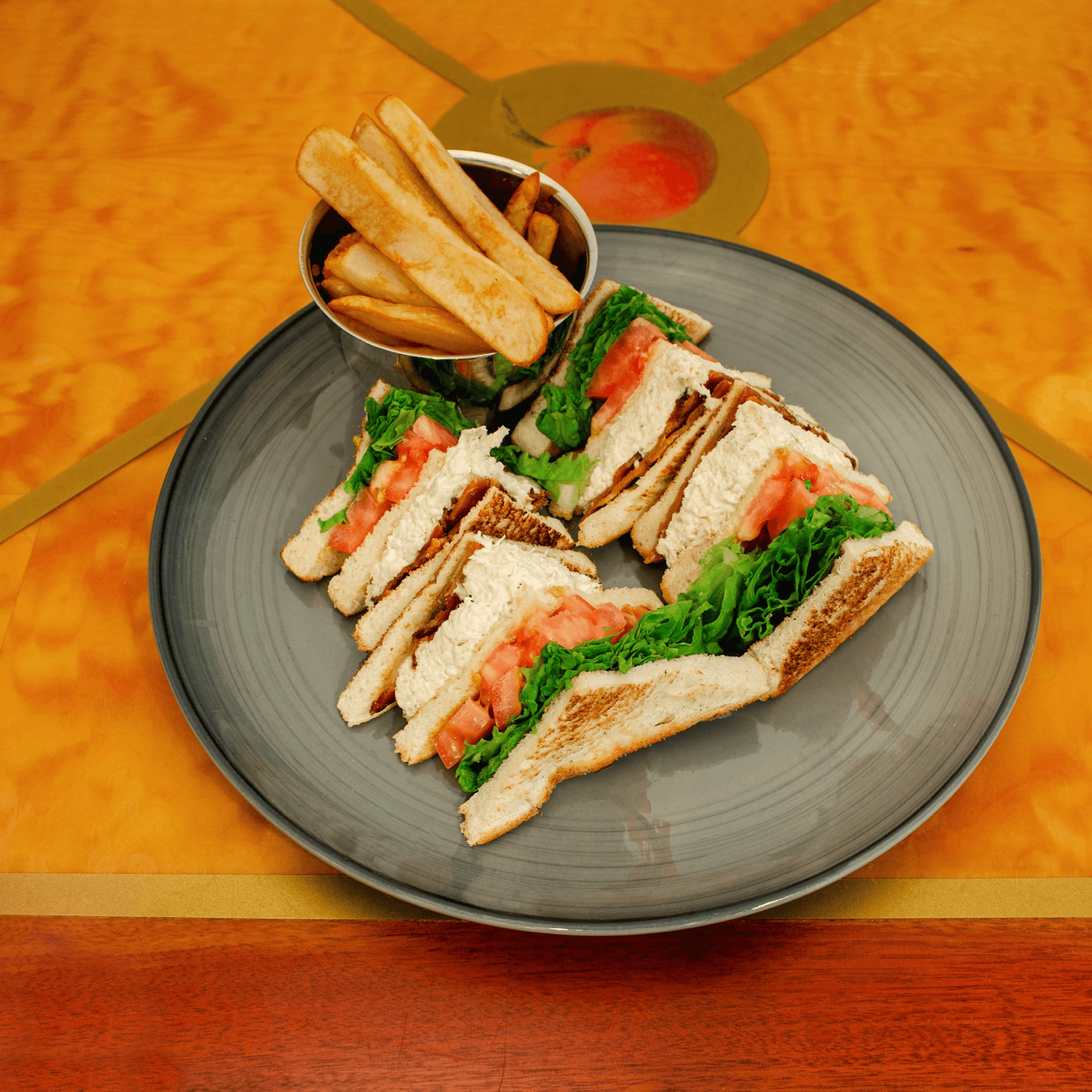 Chicken Salad and Bacon Triple Decker.