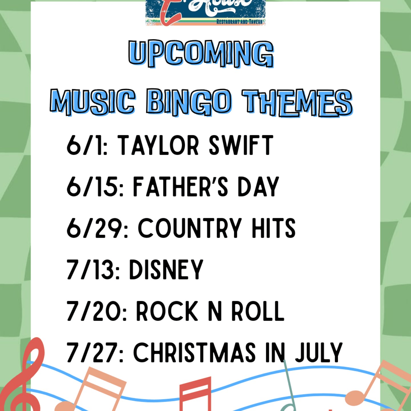 Themed Music Bingo