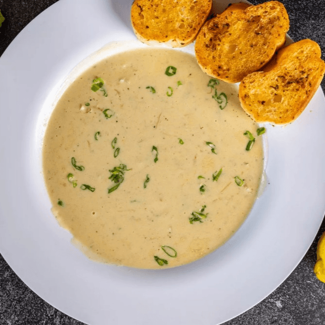 Snow crab bisque soup.