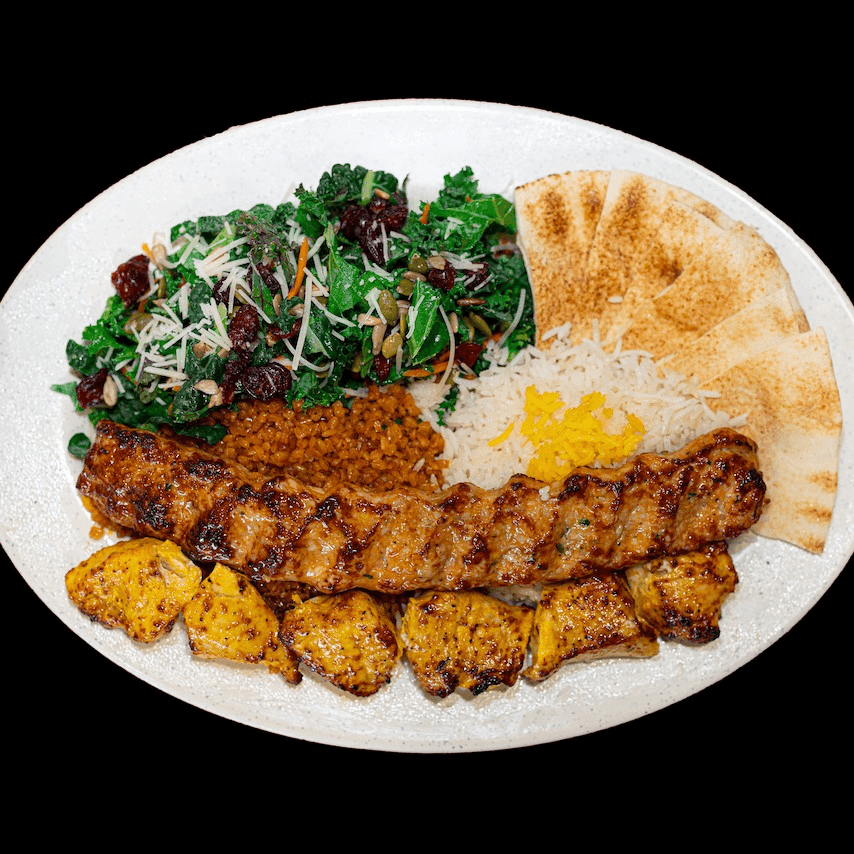 #17) Chicken Breast Kebab & Chicken Koobideh Plate.