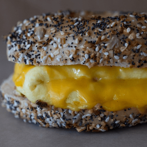 Egg and Cheese Bagel Sandwich.