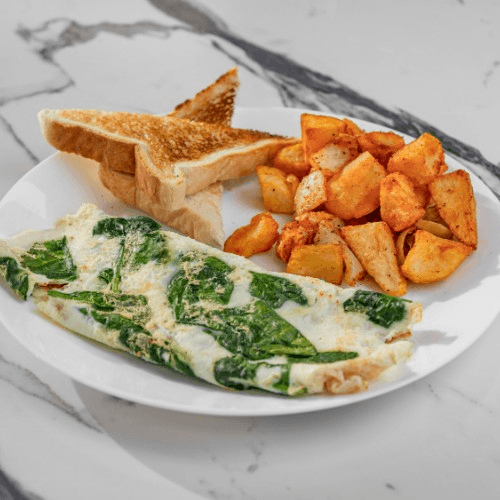 Egg White Spinach Feta Omelet.