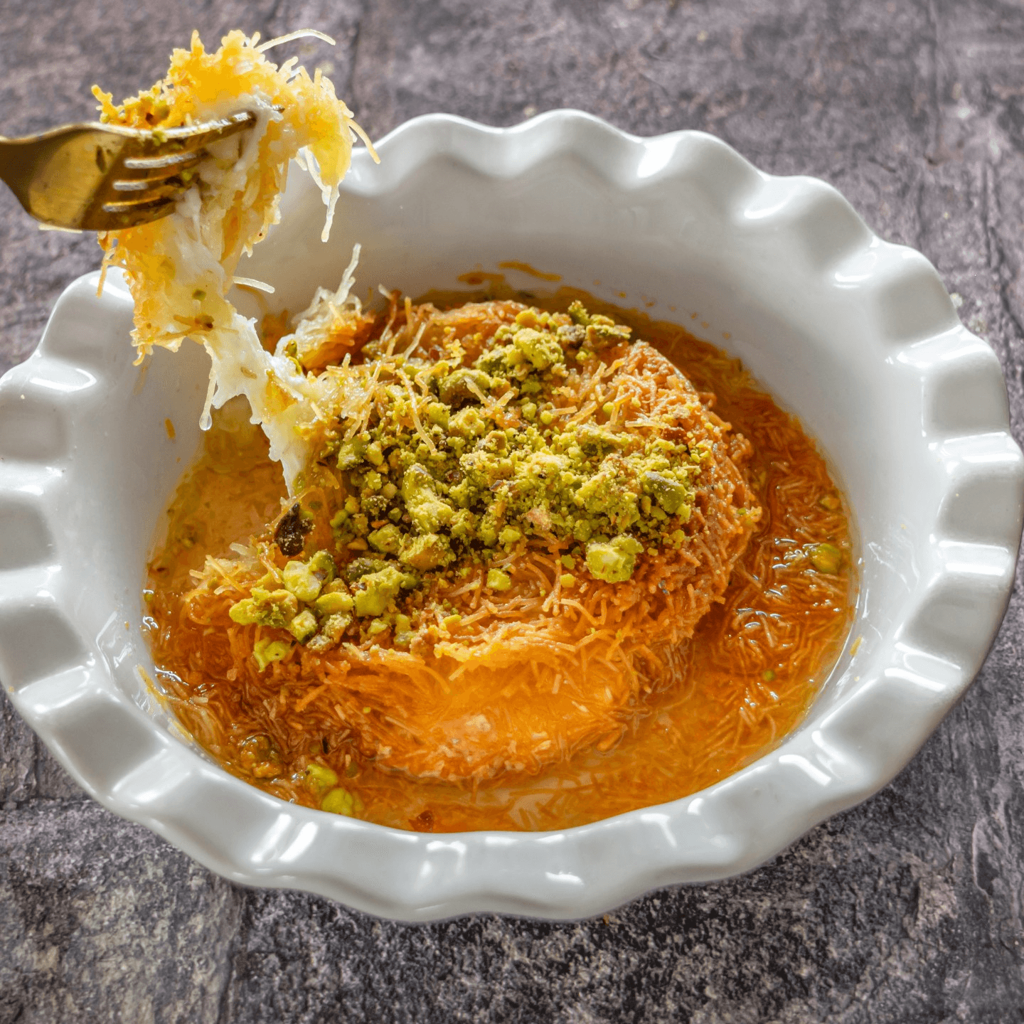 Freshly made Kunafa