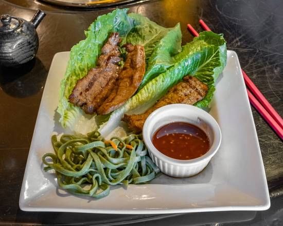 Beef with Lettuce Wrap.