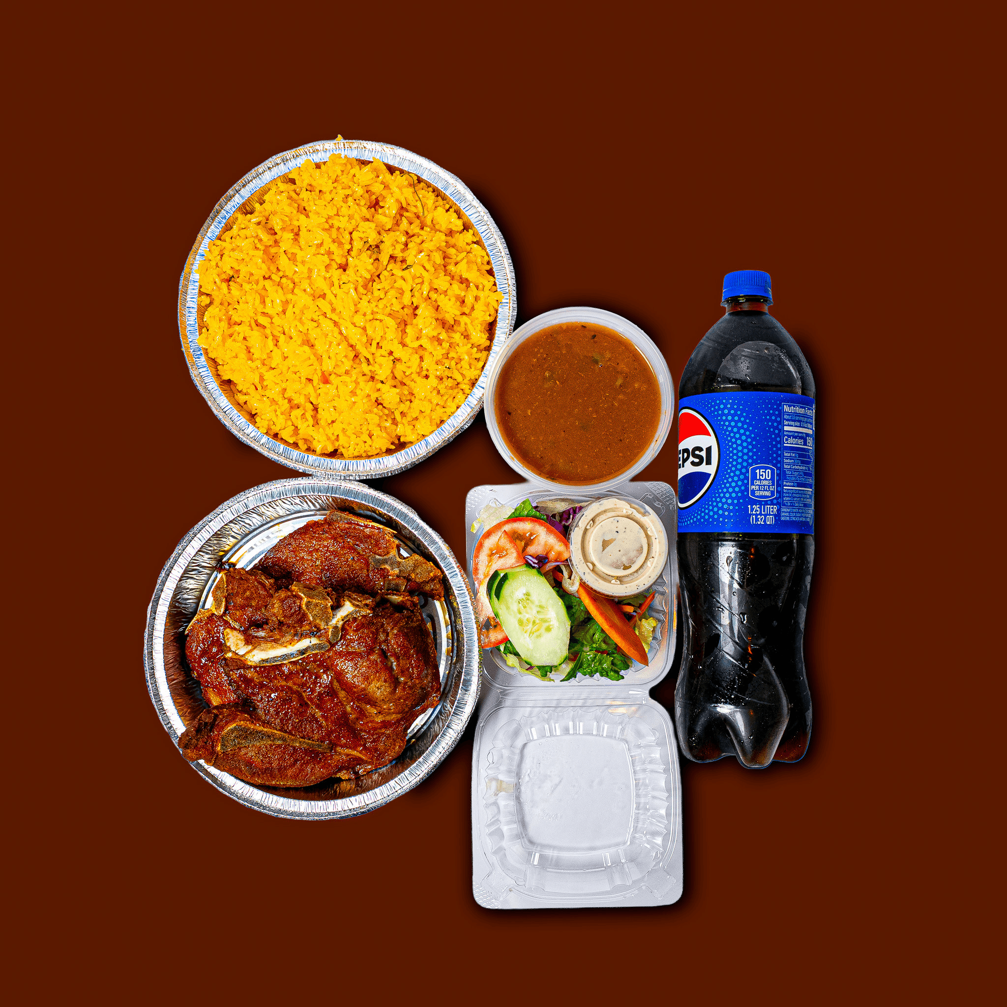 Combo # 6. Chuleta 3, Arroz Gde Combo.