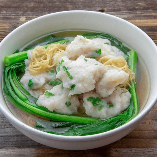 N35  House Special Fish Paste & Lettuce Noodle Soup 原味生菜魚滑湯麵