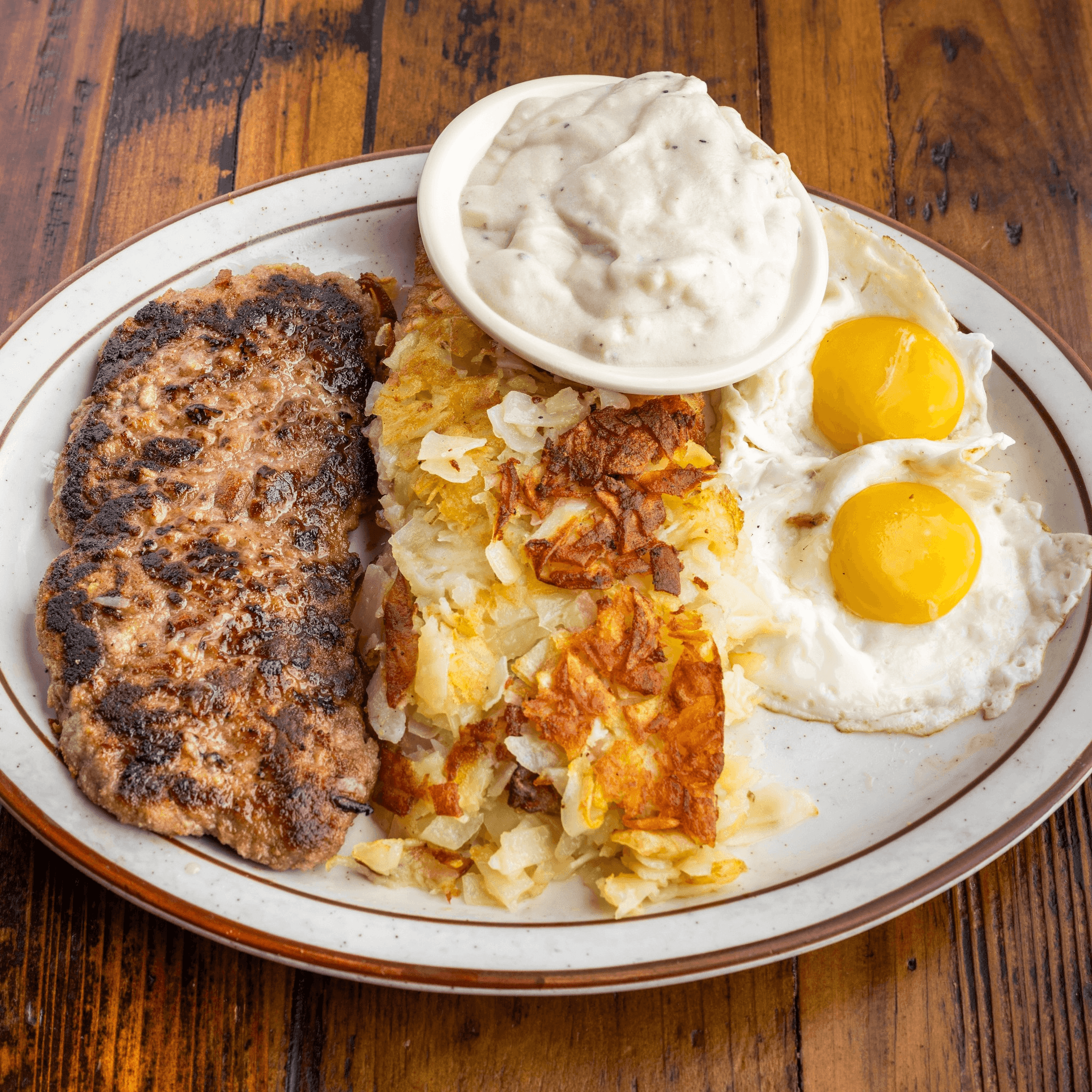Country Fried Steak and Eggs.