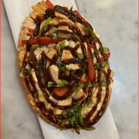 BBQ chicken pizzette.