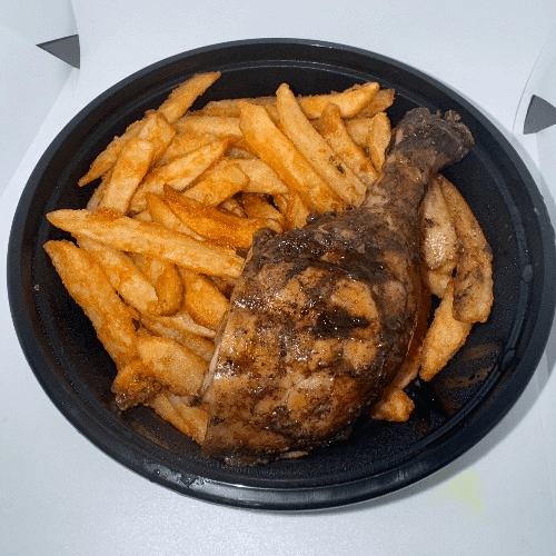 Jerk Chicken Leg Kids Meal.
