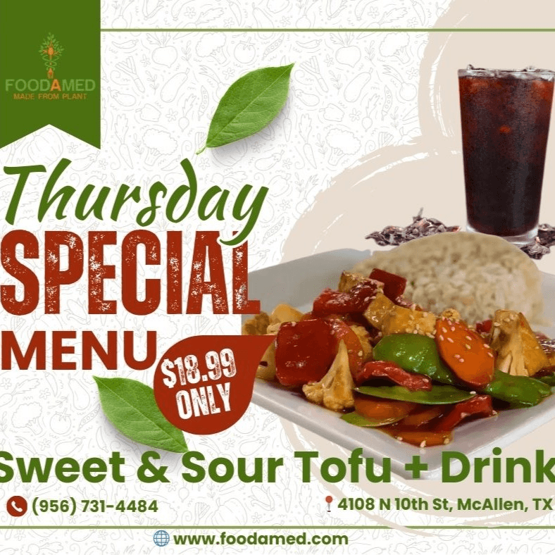 Thursday - Sweet & Sour Tofu + Drink.