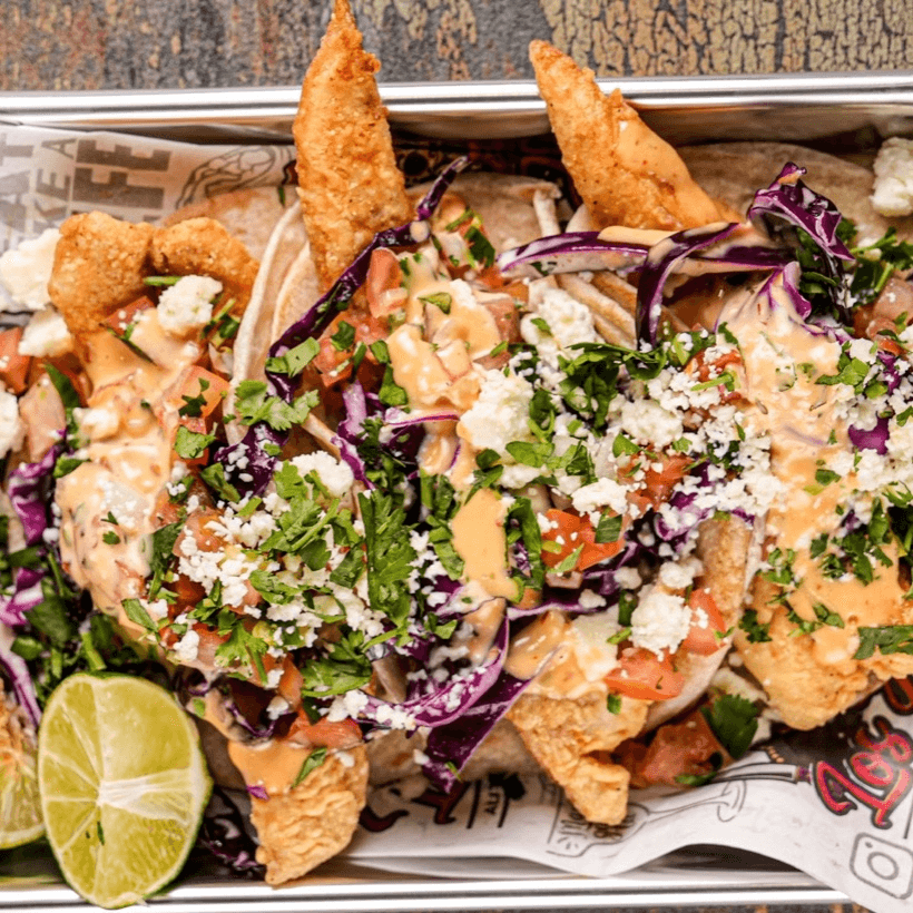 Baja red fish tacos.