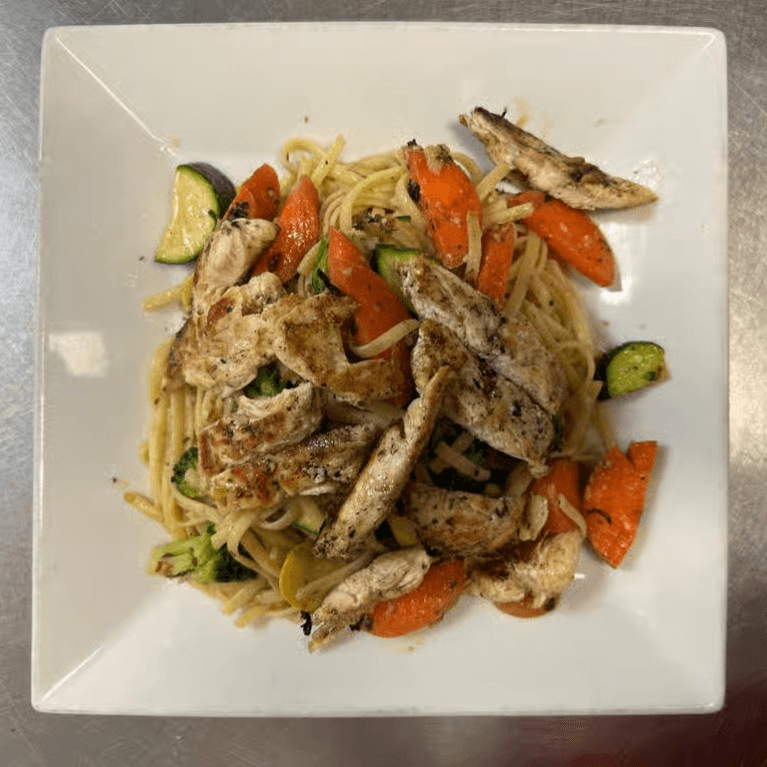 Primavera Pasta with Chicken.