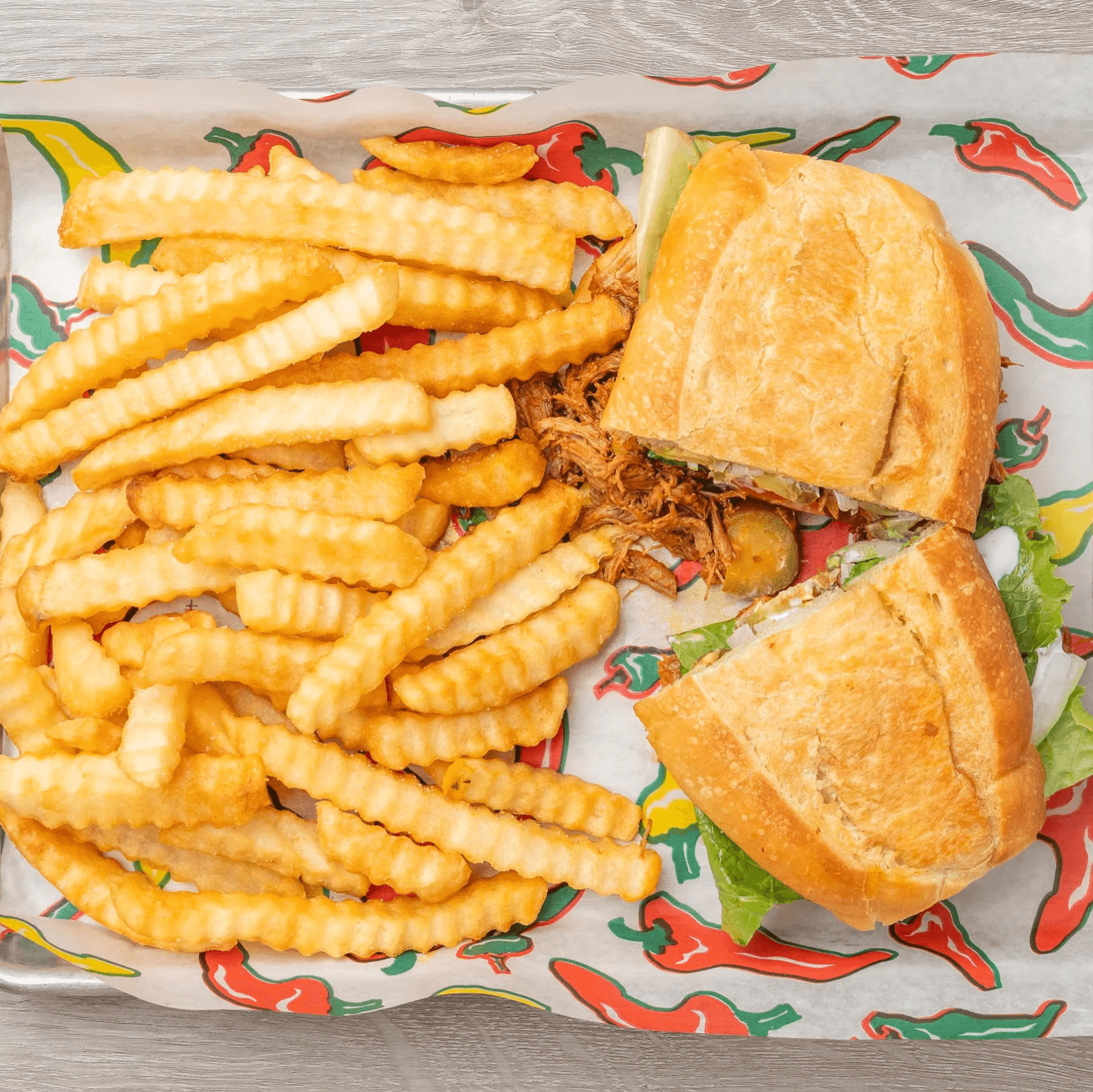 Torta Combo with Fries.