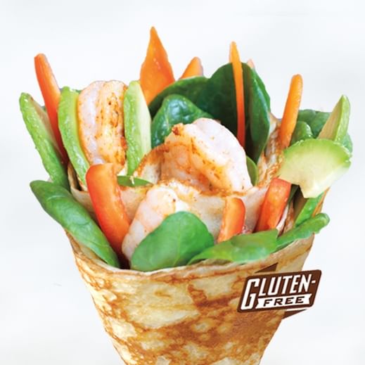 6. Shrimp Avocado Crepe (GF).