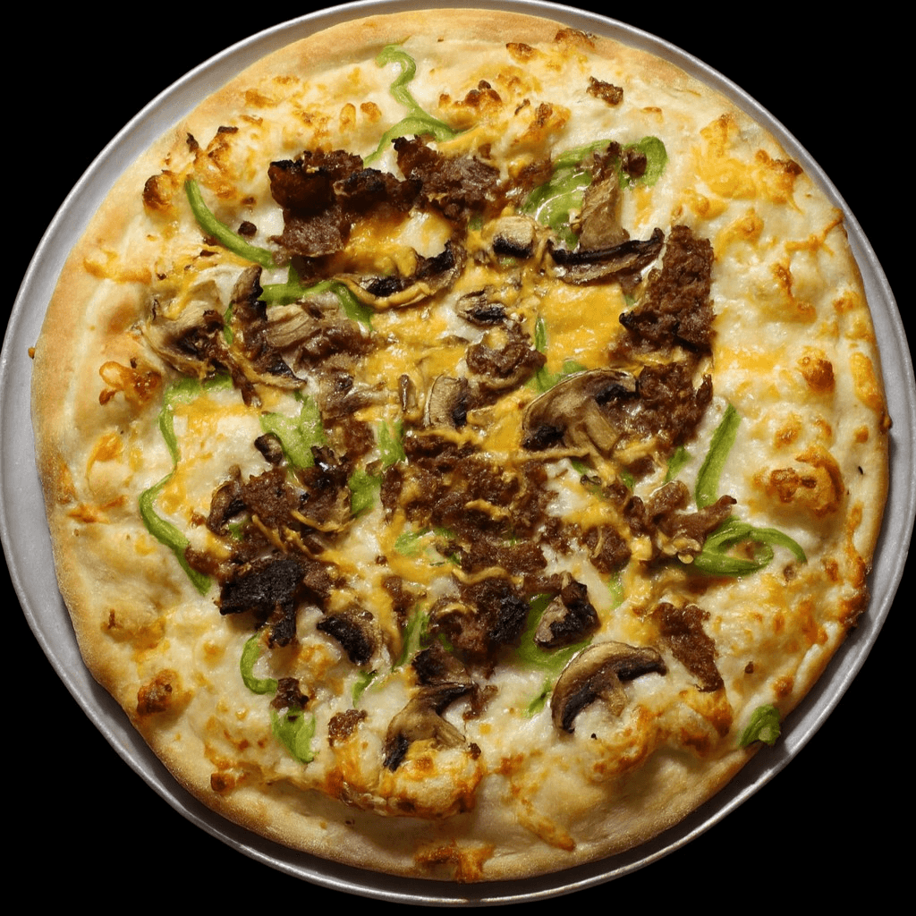 Steak and Cheese Pizza.