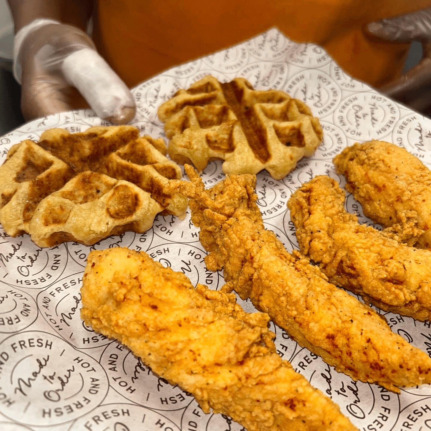 3 Tenders with Cluck Waffle.