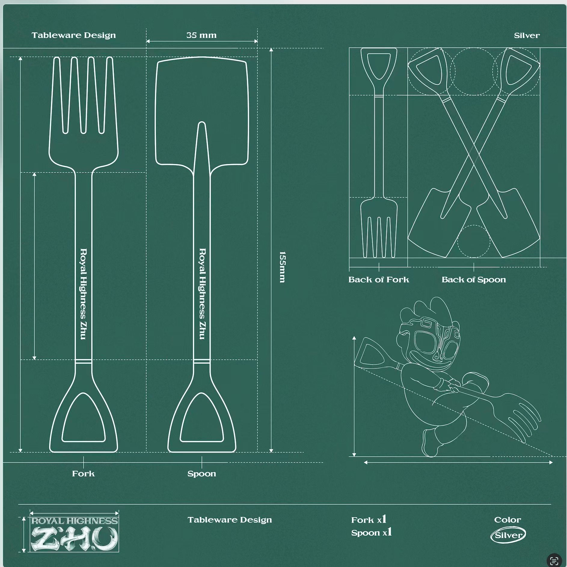 Excavator Treasure Feast with Digging Fork and Shovel 工兵宝铲.