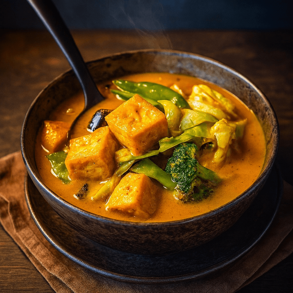 Tofu and vegetables curry.